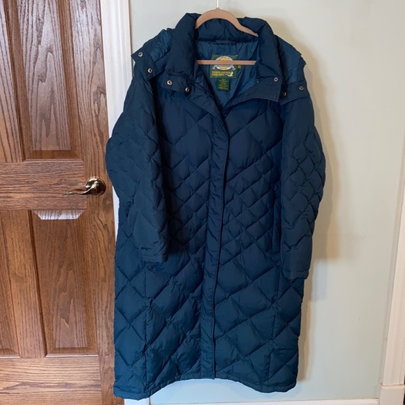 Cabela’s Premier Northern Goosedown Full Length Teal Blue Quilted Coat- Sz 2X - Picture 1 of 16